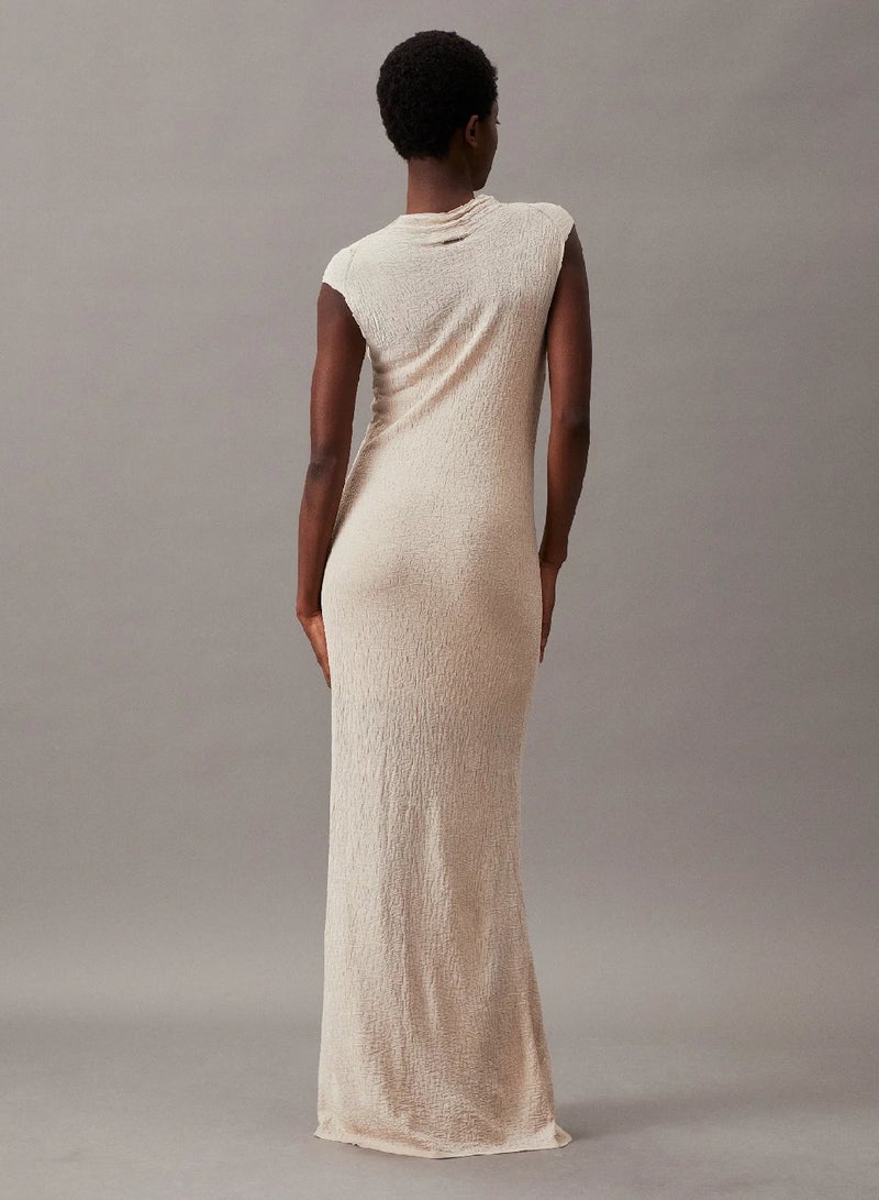 CALVIN KLEIN Slim Crinkle Viscose Shift Dress - Image 2