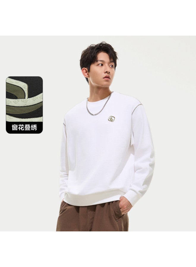 Cabbeen Men's Hoodie With Auspicious Clouds And C Creative Window Paper-cut Design Autumn Long Sleeve Hoodie - Image 2