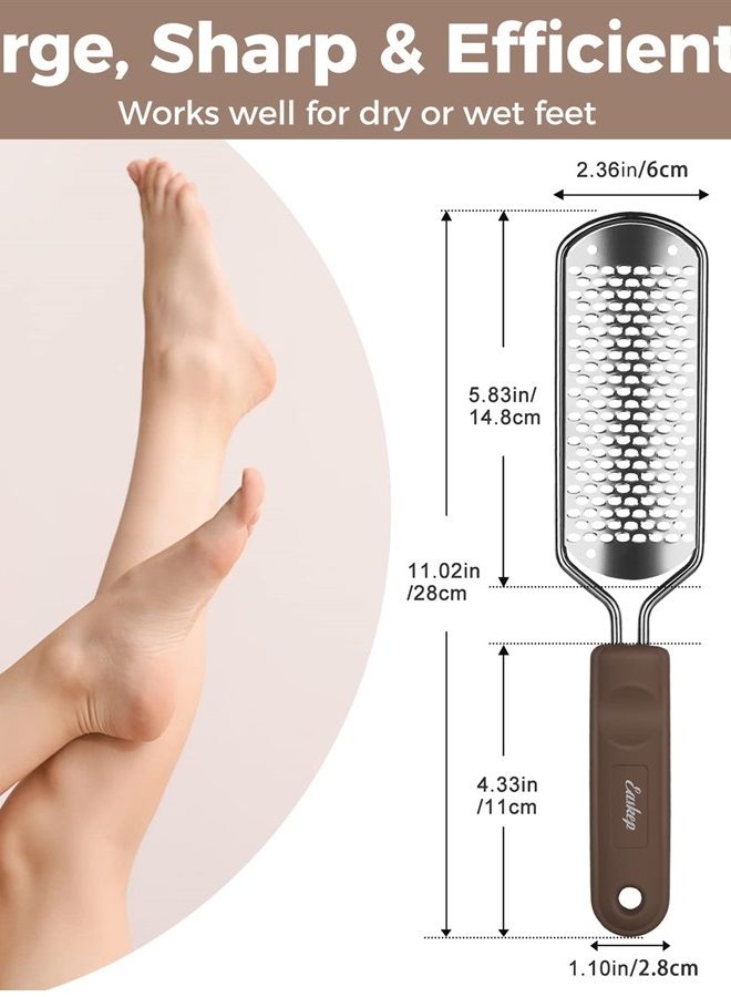 Easkep Foot File Foot Scrubber Pedicure - Callus Remover for Feet Easkep Professional Foot Grater Rasp Foot Scraper Corns Callous Removers Dry Skin Cracked Dead Skin Remover for Dry and Wet Feet (Silver) - Image 5