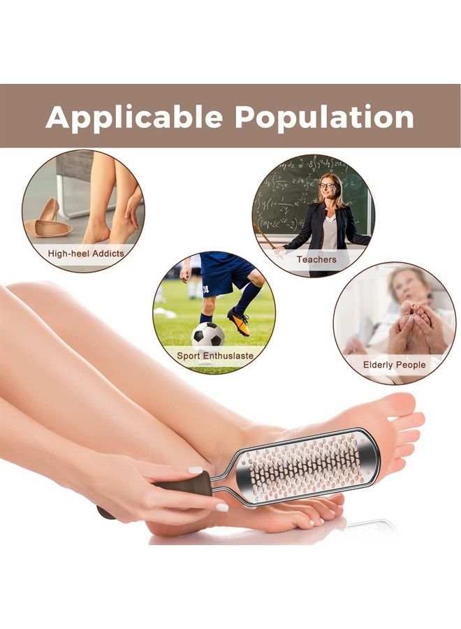 Easkep Foot File Foot Scrubber Pedicure - Callus Remover for Feet Easkep Professional Foot Grater Rasp Foot Scraper Corns Callous Removers Dry Skin Cracked Dead Skin Remover for Dry and Wet Feet (Silver) - Image 4