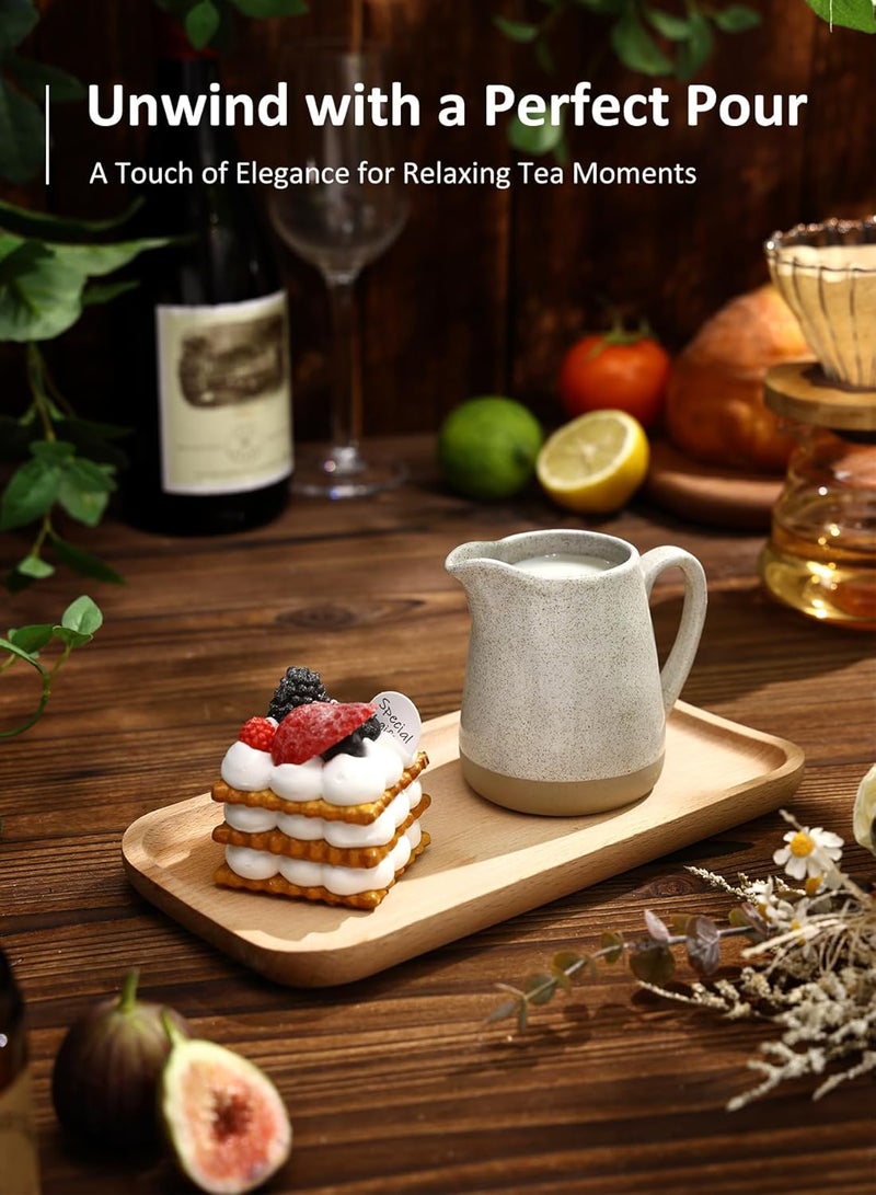Yedio 9 oz Stoneware Creamer Pitcher – Small Milk Jug with Handle, Ceramic Creamer Cup Container for Coffee, Microwave & Freezer Safe - Image 5