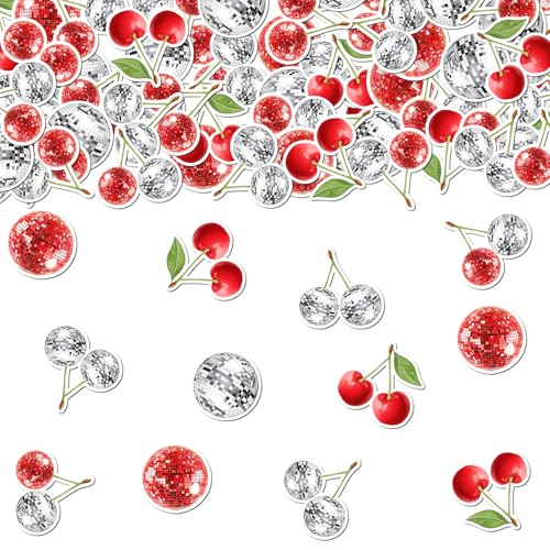 Merrystorm Cherry Disco Ball Party Decoration 200Pcs Cherry Bachelorette Party Confetti Disco Ball Cherry Fruit Theme Table Decor for Women Bar Party Wedding Bachelorette Bridal Shower Birthday Party Supplies - Image 1