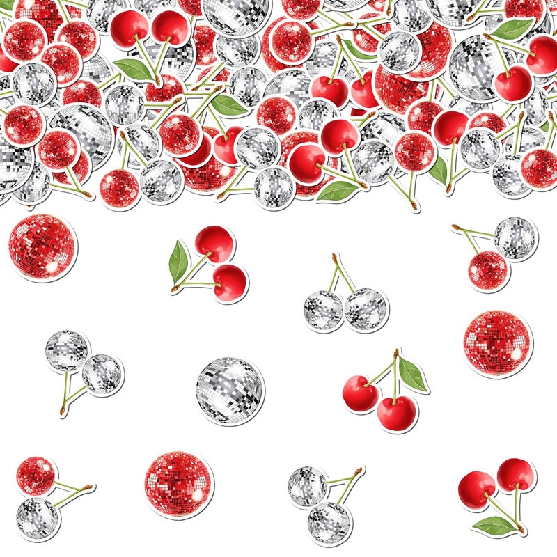 Merrystorm Cherry Disco Ball Party Decoration 200Pcs Cherry Bachelorette Party Confetti Disco Ball Cherry Fruit Theme Table Decor for Women Bar Party Wedding Bachelorette Bridal Shower Birthday Party Supplies - Image 3