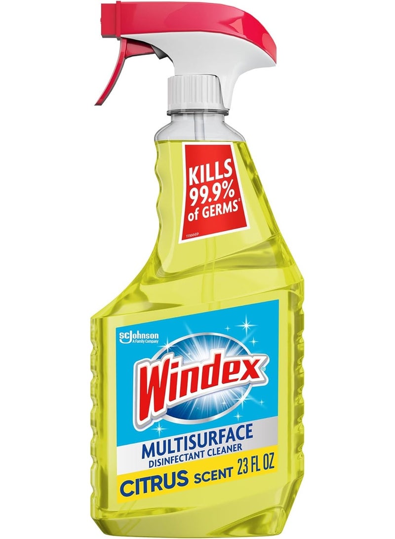 Windex Multipurpose Cleaner Disinfectant Spray Bottle, Packaging Designed to Prevent Leakage and Breaking, Surface Cleaning Spray, Citrus Fresh Scent, 23 Fl Oz - Image 1