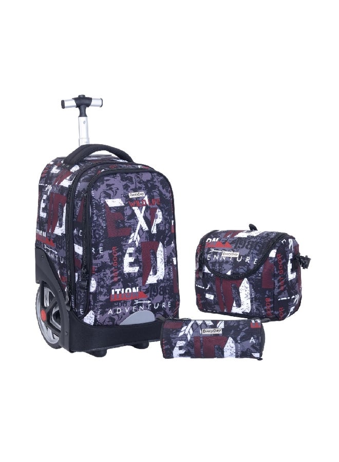 مارفل مجموعة حقيبة جر بعجلات كبيرة ومقبض تلسكوبي مكون من 3 قطع متعدد الألوان 51 × 22 × 31 سم FKEDS3-02201