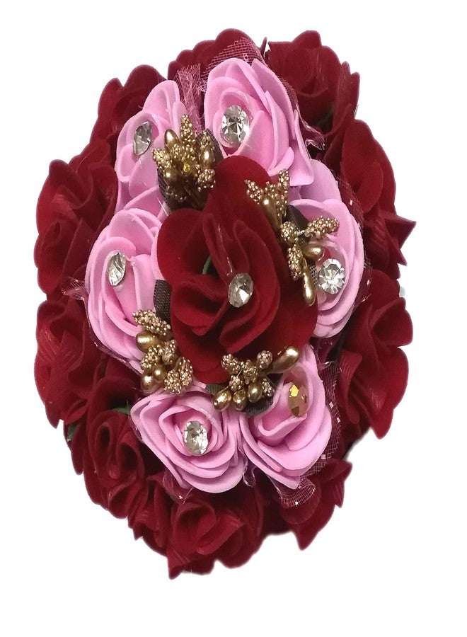 AorviDesigns زينة كعكة الشعر غاجرا من AorviDesigns™، غاجرا كاملة للكعكة للنساء، أحمر وذهبي، عبوة من قطعة واحدة - Image 1