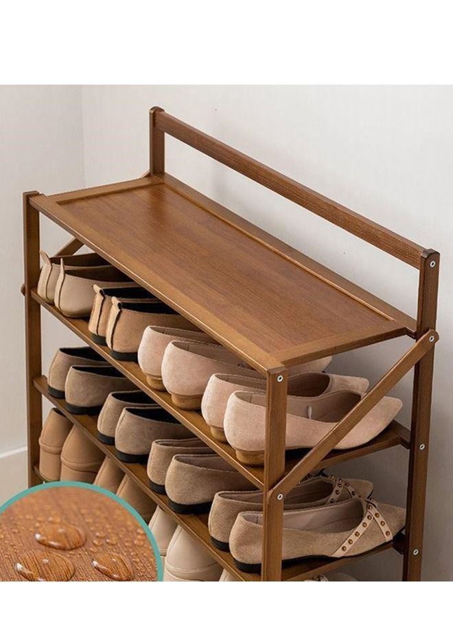 LINGWEI 6-Tier Bamboo Foldable Shelf Storage Organizer Shoe Rack - Image 3