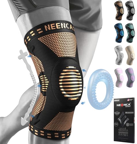 NEENCA Copper Knee Brace for Knee Pain, Knee Support with Patella Pad & Side Stabilizers, Compression Knee Sleeve for Sport, Workout, Arthritis, ACL, Joint Pain Relief, Meniscus Tear- FSA/HSA Eligible - Image 1