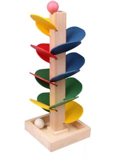 KASTWAVE Marble Ball Run Track Game Toy Kit, Wooden Detachable Leaves Colorful Tree Kids Educational Toy Blocks Stylish and Practical  - Image 1