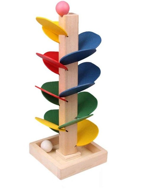 Marble Ball Run Track Game Toy Kit, Wooden Detachable Leaves Colorful Tree Kids Educational Toy Blocks Stylish and Practical