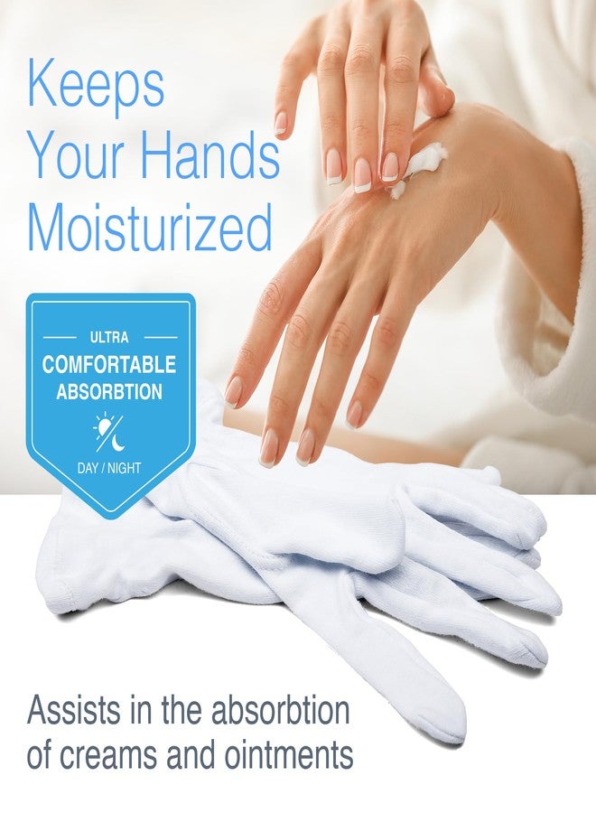 Cara Moisturizing Eczema Cotton Gloves, Small, White, 1 Pair - Image 5