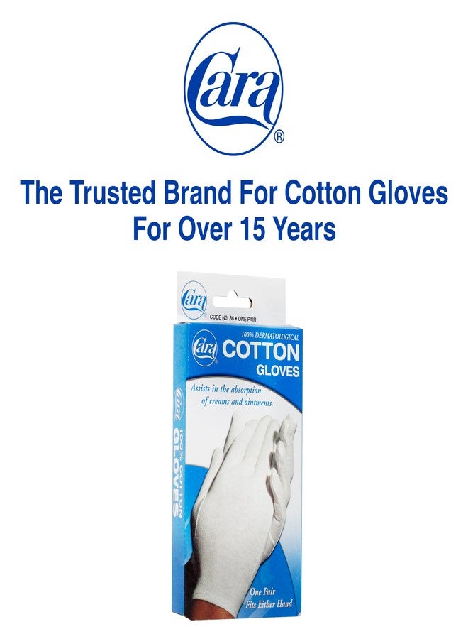 Cara Moisturizing Eczema Cotton Gloves, Small, White, 1 Pair - Image 3