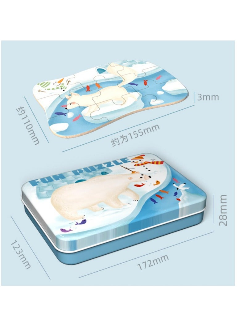 CMGTYYD. ألغاز النقل للأطفال من سن 3-6 سنوات، ألغاز بانوراما 5 في 1 مع صندوق حديدي للتخزين، هدايا ألعاب ألغاز للأولاد والبنات والأطفال والأطفال - Image 3