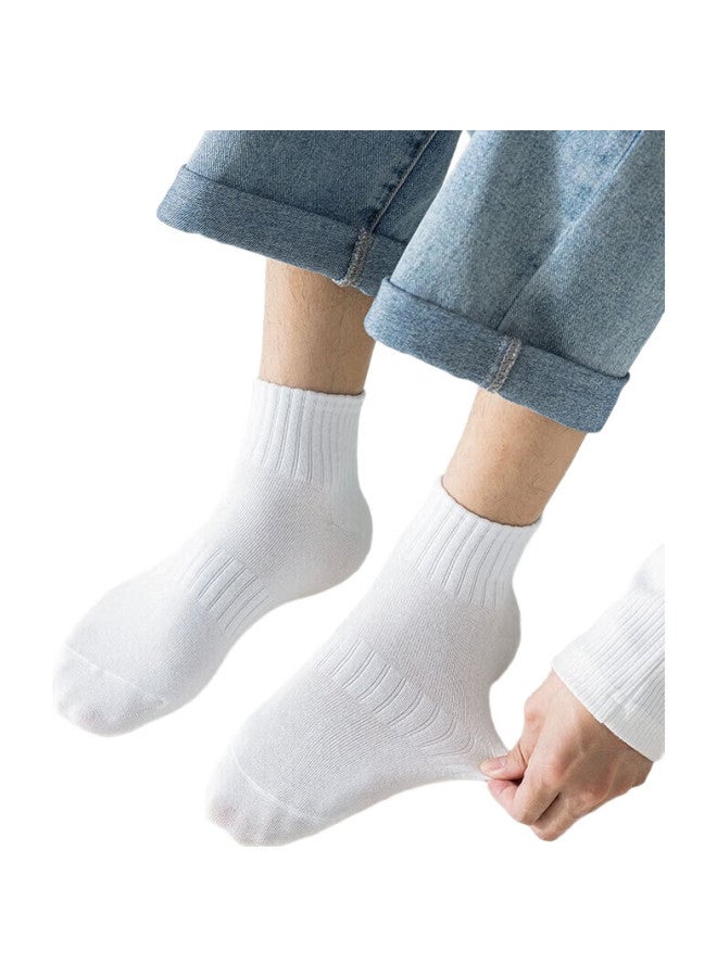 Cotton Thirteen Zhuji Men'S Short Socks Autumn And Winter Men'S Socks Sweat-Absorbent And Breathable【Solid Color Low Cut】Short Socks 10 Pairs - Image 3