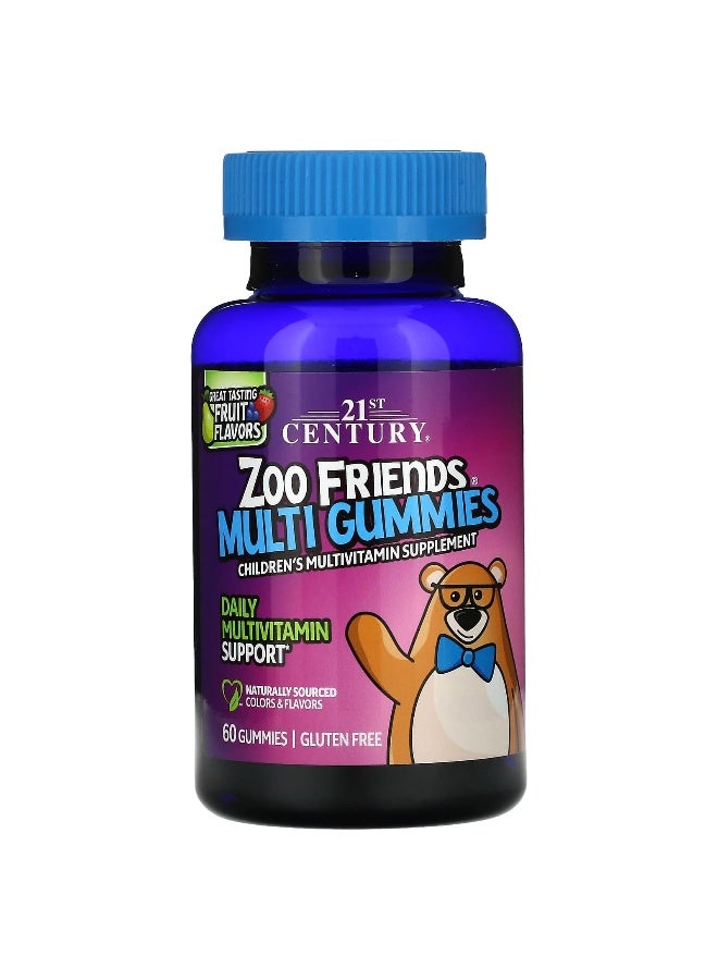21st CENTURY 21st Century, Zoo Friends, Multi Gummies, Fruit, 60 Gummies 
