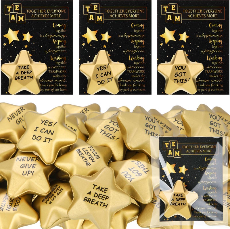 DEEKIN 24 Pack End of Year Gifts for Students Smile Squeeze Star Stress Balls with Blessing Cards for School Classroom Prizes Gifts Exchange Classroom Party Favors Boys GirlsEncourage - Image 3