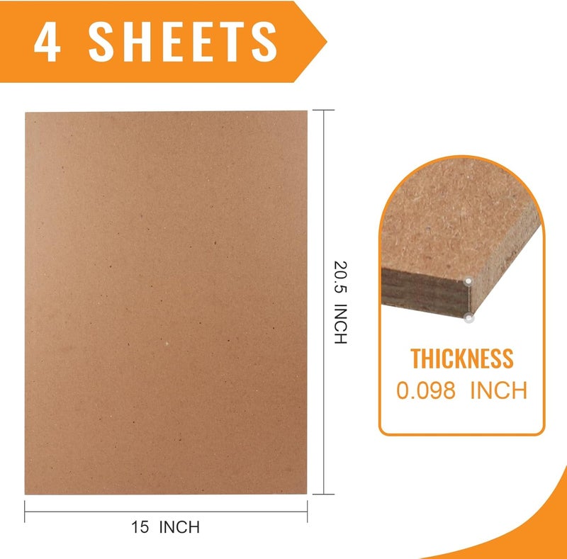 Lineco Neutral pH Binder Board. Acid-Free Unbuffered 100 PT (.098") 15''x20.5''. Pack of 4. Chipboard, Bookboard, Bookbinding, Framing, Book Cover, Boxes, Slipcase, DIY, Bulletin Boards. - Image 2