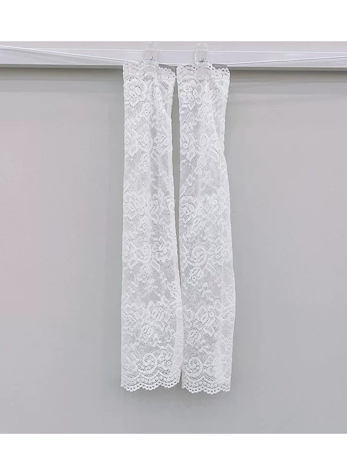 Goolsky Long Lace Sun Sleeves Women Summer – Thin UV Protection Arm Covers Sweet Elastic Breathable Driving Gloves - Image 2