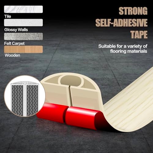 DBHXXMB-HH Floor Cord Cover Self Adhesive Cord Hider,10FT Cable Management, Extension Strip Protector for Wires, Prevent Cable Trips for Offices, Gyms, Exhibitions Cavity:0.39"(W) x 0.27"(H) Yellow Wood - Image 4