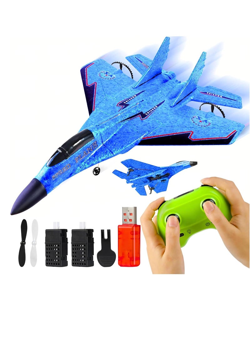 MAGIC VAULT RC Plane, Remote Control Wireless Airplane Toy - F22 Fighter Model, 2.4GHz 2CH RC Plane with Lights & 6-Axis Gyroscope, Foam Jet for Kids & Adults, Easy to Fly, USB Charging, Night Flying  - Image 1