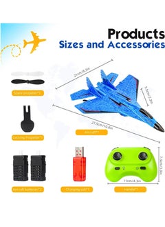 قبو سحري RC Plane, Remote Control Wireless Airplane Toy - F22 Fighter Model, 2.4GHz 2CH RC Plane with Lights & 6-Axis Gyroscope, Foam Jet for Kids & Adults, Easy to Fly, USB Charging, Night Flying  - Image 2