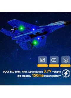 قبو سحري RC Plane, Remote Control Wireless Airplane Toy - F22 Fighter Model, 2.4GHz 2CH RC Plane with Lights & 6-Axis Gyroscope, Foam Jet for Kids & Adults, Easy to Fly, USB Charging, Night Flying  - Image 3