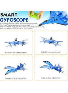 قبو سحري RC Plane, Remote Control Wireless Airplane Toy - F22 Fighter Model, 2.4GHz 2CH RC Plane with Lights & 6-Axis Gyroscope, Foam Jet for Kids & Adults, Easy to Fly, USB Charging, Night Flying  - Image 5