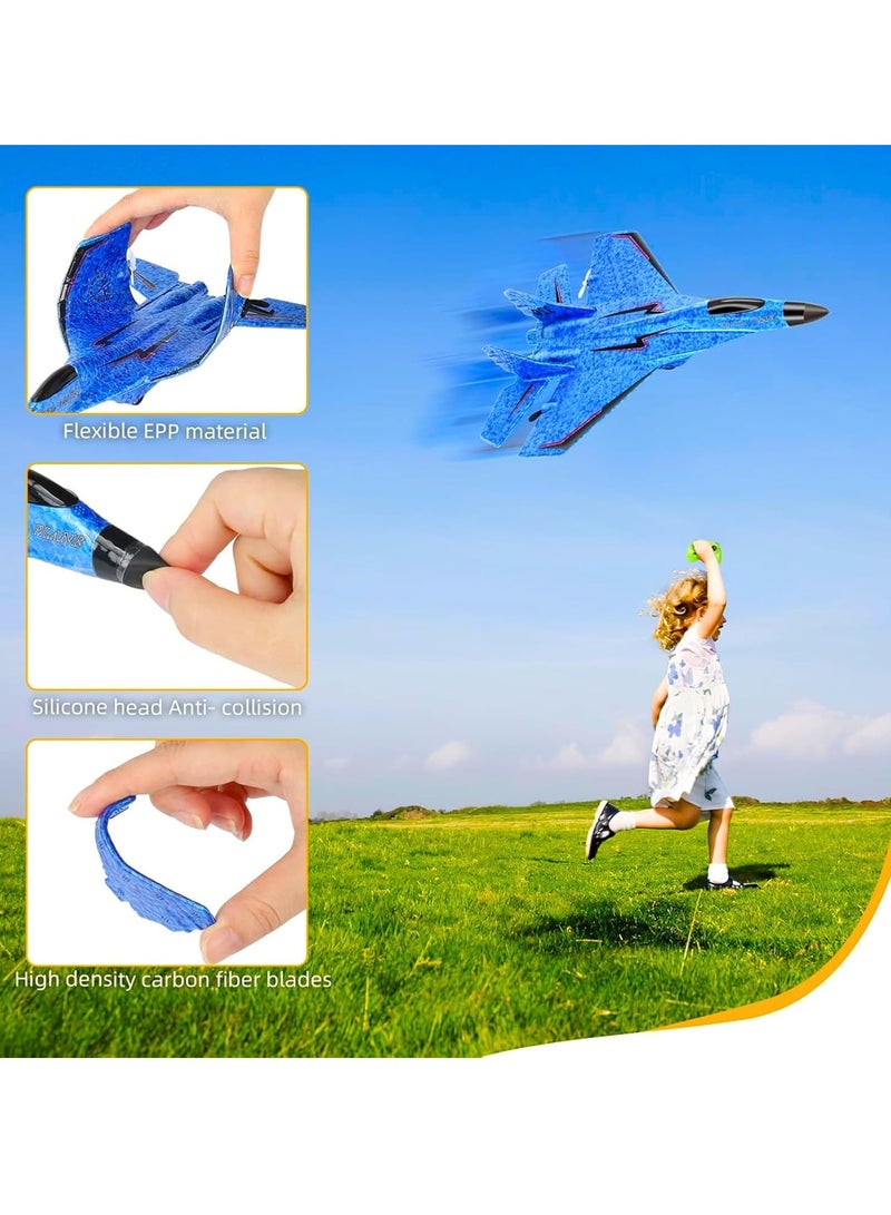 RC Plane, Remote Control Wireless Airplane Toy - F22 Fighter Model, 2.4GHz 2CH RC Plane with Lights & 6-Axis Gyroscope, Foam Jet for Kids & Adults, Easy to Fly, USB Charging, Night Flying