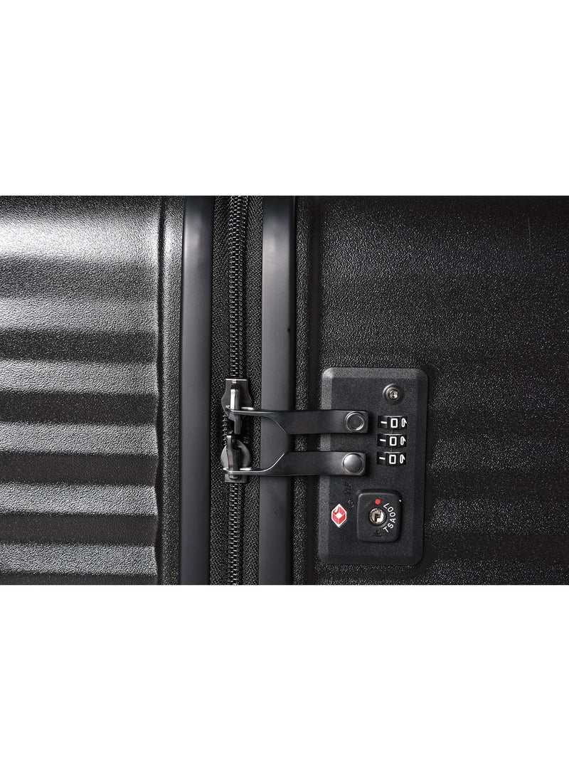 Echolac - Celestra 75cm Hardcase Non-Expandable 4 Double Wheel Check-In Luggage Trolley Black - Image 1