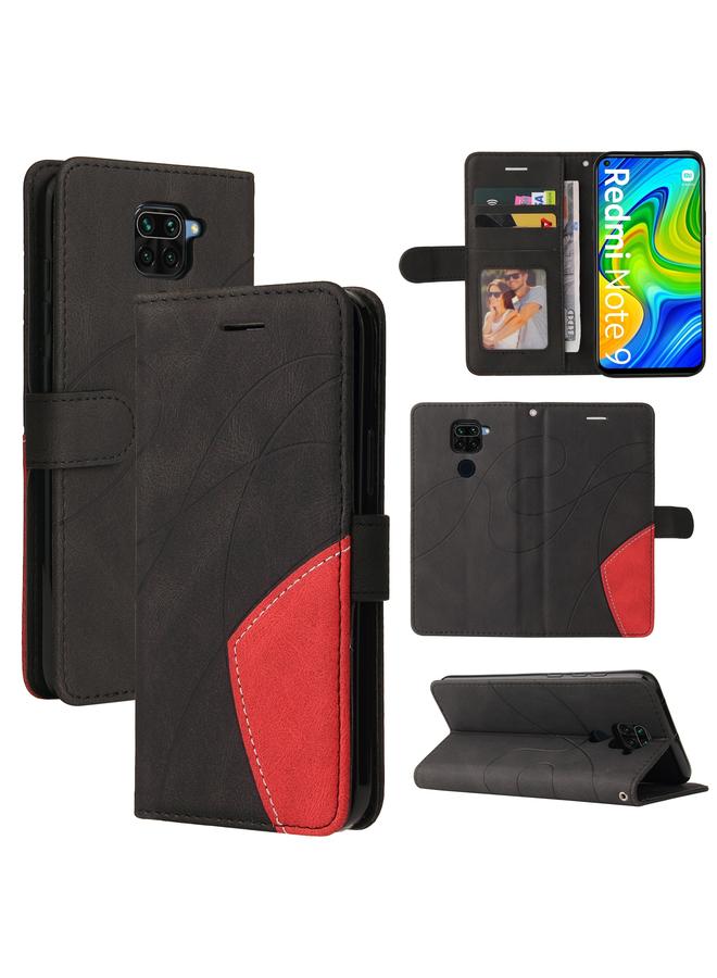 Case For Xiaomi Redmi Note 9 Dual-color Splicing Horizontal Flip PU Leather Case with Holder & Card Slots & Wallet