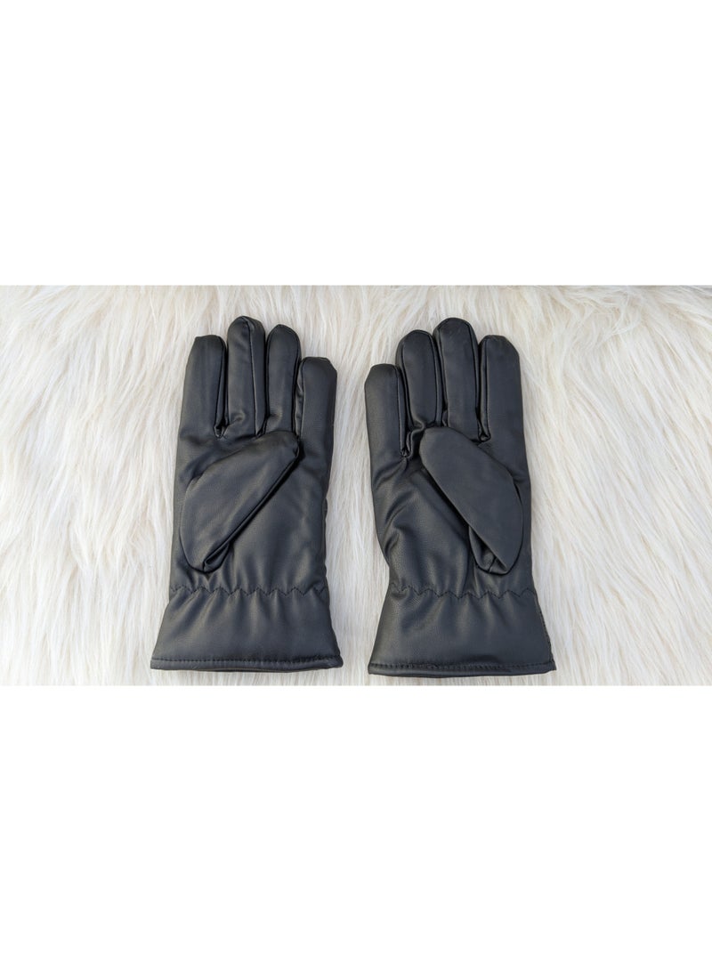 قفازات جلد شتوي مبطن فرو| جوانتي جلد للشتاء | مناسب للاستخدام اليوم والمناسبات | شكل انيق وهادئ - Image 5