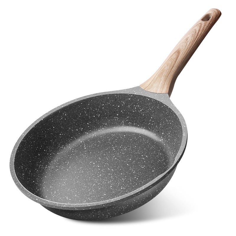 Caannasweis Nonstick Granite Frying Pan Skillet, Non Stick Omelette Fry Pans, Omelet Egg Pan, Stone Cookware Chef's Pan, Induction Compatible, PFOA Free (Gray, 12 Inch) - Image 1