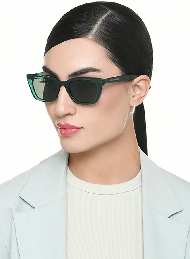 John Jacobs Girls' Transparent Green Green Full Rim Cat Eye John Jacobs JJ Tints JJ S17340-C2 Polarized Sunglasses