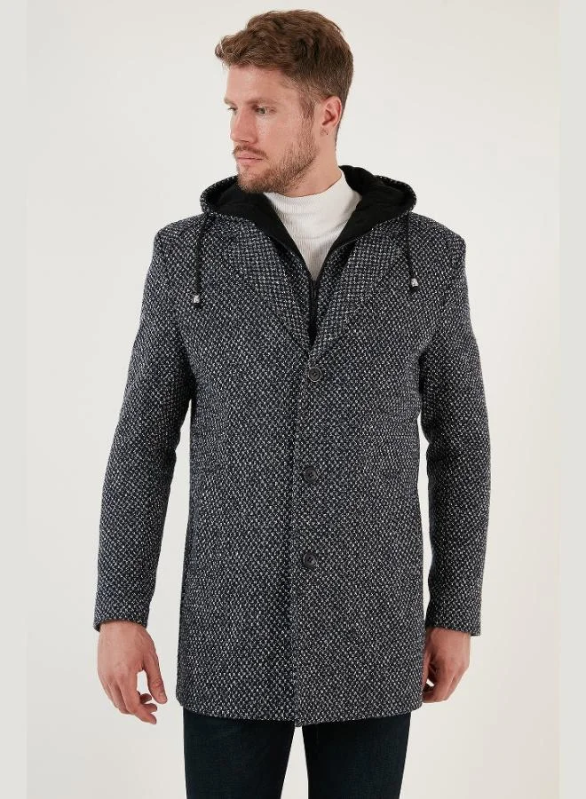 Buratti  Buratti Removable Hooded Grey Slim Fit Cashmere Coat Men's COAT 5841013 for Men | Best Price UAE