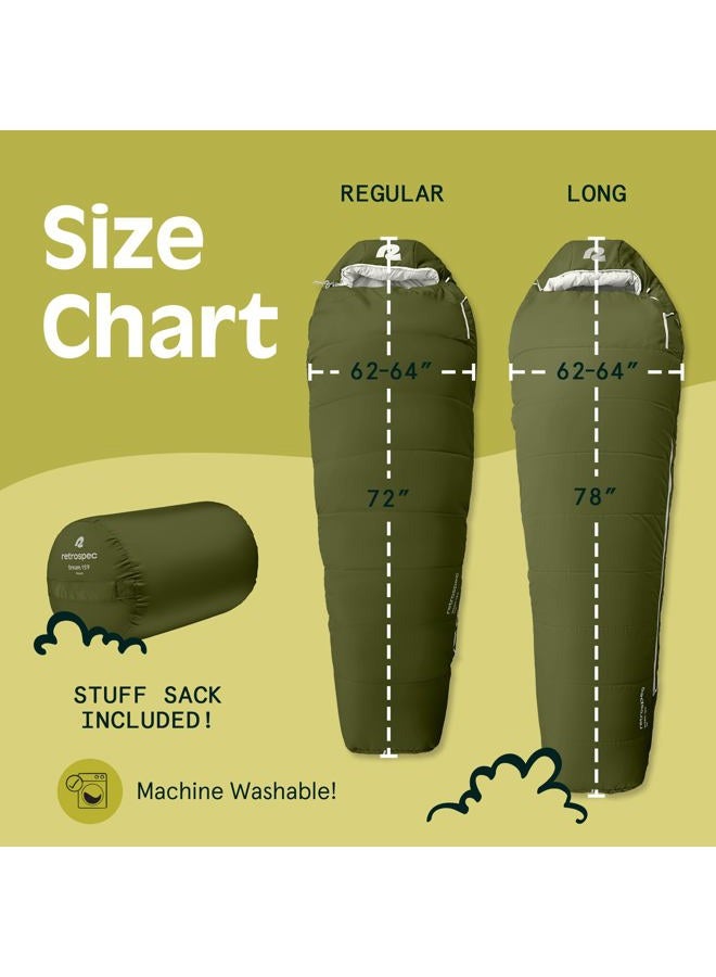 Retrospec Dream 15 Sleeping Bag - Mummy Sleeping Bag for Camping, Insulated Cold Weather, Water-Resistant and Adjustable Draw Cords - Image 4