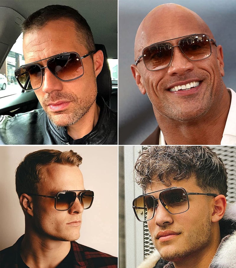 Gtand Fashion Trendy Square Aviator Gradient Sunglasses For Women Men Vintage Metal Sun Glasses - Image 2