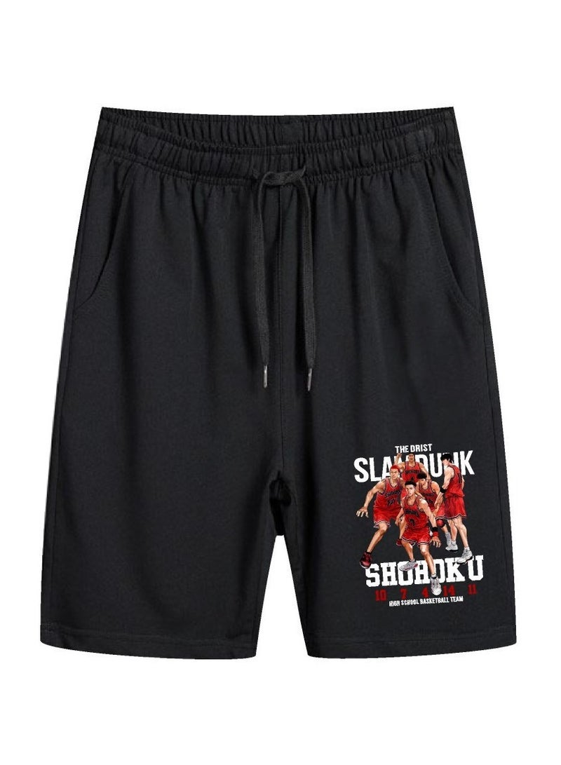 KUYING New Slam Dunk Master Printed Loose Five Point Casual Pants  - Image 1