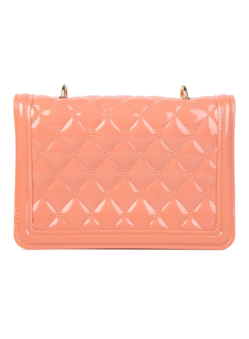 London Rag Pink Jelly Quilted Sling Bag