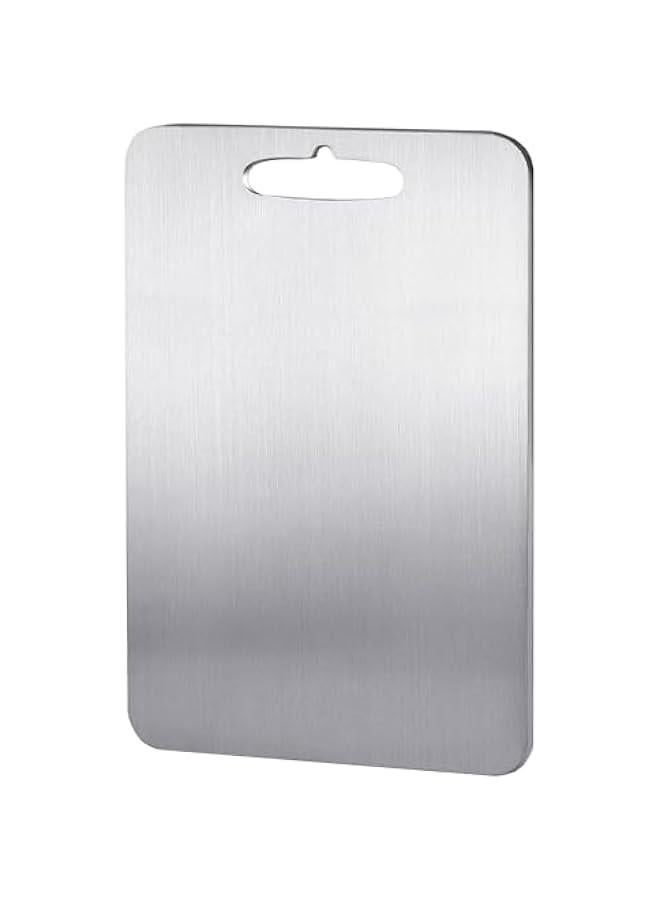 HOOKOR Cutting Board for Kitchen, 304 Stainless Steel Chopping Board Heavy Duty for Meat Cheese Vegetable Fruit (Medium) - Image 1