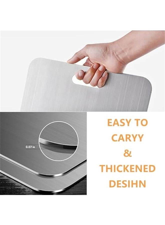 HOOKOR Cutting Board for Kitchen, 304 Stainless Steel Chopping Board Heavy Duty for Meat Cheese Vegetable Fruit (Medium) - Image 4