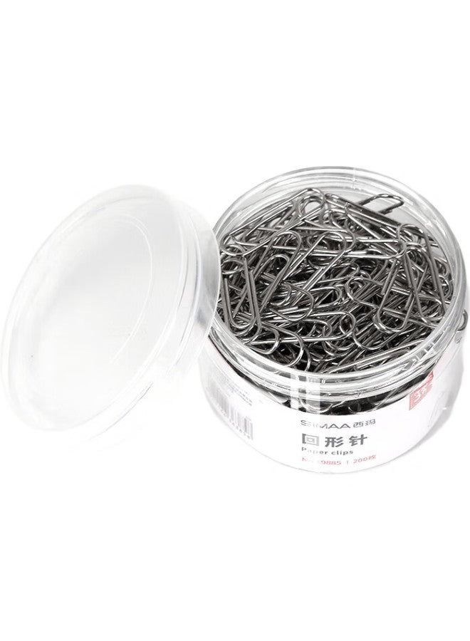 Simaa [Super Popular] 3# Nickel-Plated Paper Clips 29Mm, Metal Rust-Proof Binder Clips, Office Stationery, Document Organization Supplies, 200 Pieces/Tube, 19885 - Image 2