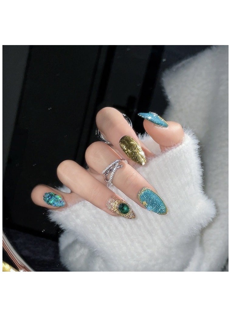 Binzo Beauty - Binzo Beauty Handmade Press On Nails, 10pcs, Nails Art , Acrylic Nails, False Nails, Luxury Collection, Luxury Nails Arts, New Accessories， Wedding Nails，Party Nails. - Image 1