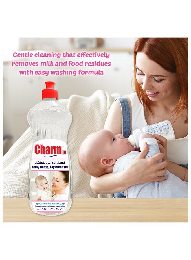 تشارم منظف ​​زجاجات الأطفال مثالي لتنظيف زجاجات الأطفال، معاد تدويره 100%، صديق للبيئة، تم اختباره من قبل أطباء الجلدية، 2 × 1 لتر - Image 4