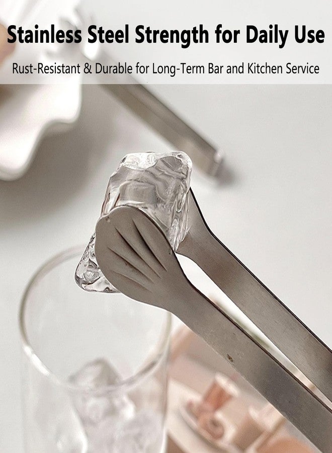 ZGGAZCA 3Pcs Ice Tongs 5" Small Metal Tong Grabber with Cute Shape Teeth for Sugar Cube Bucket Cocktail Cubes Mini Charcuterie Board Tiny Tongs for Bar Party Essentials - Image 3