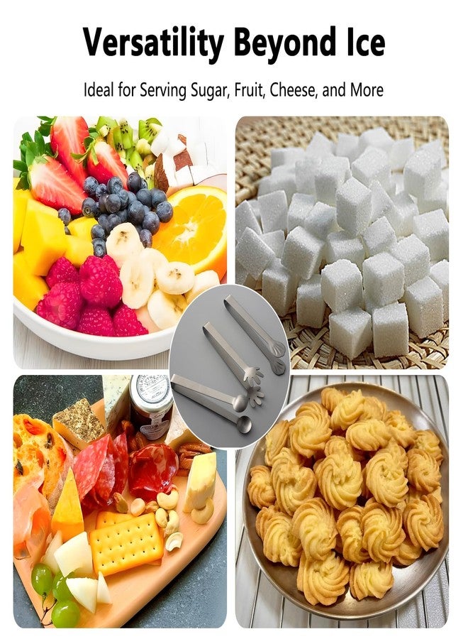 ZGGAZCA 3Pcs Ice Tongs 5" Small Metal Tong Grabber with Cute Shape Teeth for Sugar Cube Bucket Cocktail Cubes Mini Charcuterie Board Tiny Tongs for Bar Party Essentials - Image 5