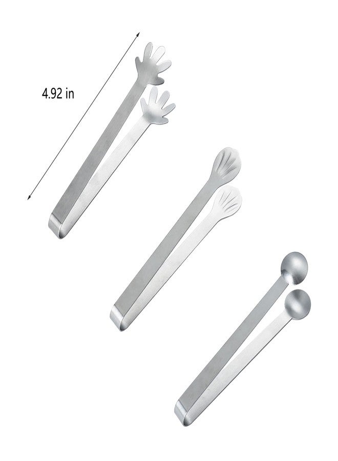 ZGGAZCA 3Pcs Ice Tongs 5" Small Metal Tong Grabber with Cute Shape Teeth for Sugar Cube Bucket Cocktail Cubes Mini Charcuterie Board Tiny Tongs for Bar Party Essentials - Image 2