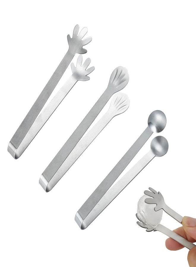 ZGGAZCA 3Pcs Ice Tongs 5" Small Metal Tong Grabber with Cute Shape Teeth for Sugar Cube Bucket Cocktail Cubes Mini Charcuterie Board Tiny Tongs for Bar Party Essentials - Image 1