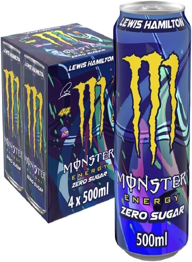 Monster Energy Drink, Zero Sugar, Lewis Hamilton Edition, Each 500ml X Pack of 4, (Product Of USA) From DECADENT FOODS - Image 1