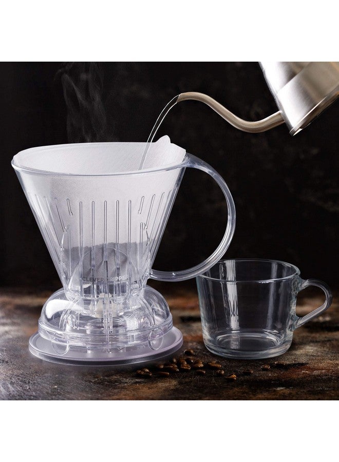 Clever Coffee Dripper and Filters, Large 18 oz (Clear)| Barista's Choice | Safe BPA Free Plastic | Includes 100 Filters - Image 5