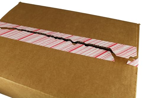 ChromaLabel 1-3/8" 1.375 Inch Tamper Proof Tape, Anti Tamper Tape, 480 Inch Roll in Dispenser Box, Red and White with Diagonal Lines - Image 5